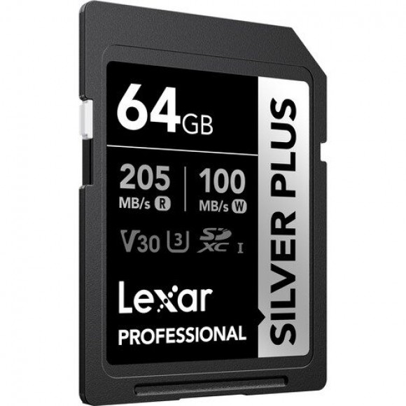 Lexar 64GB Professional SILVER PLUS UHS-I SDXC Memory Card